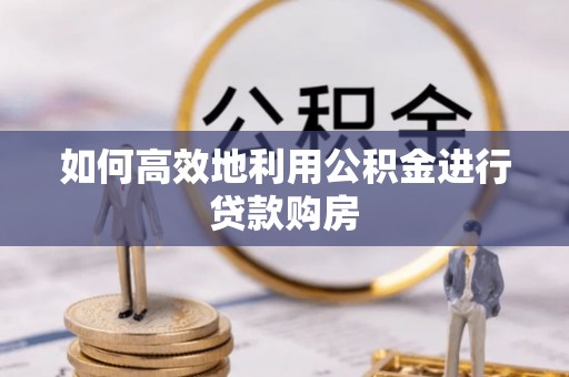蓬安如何高效地利用公积金进行贷款购房